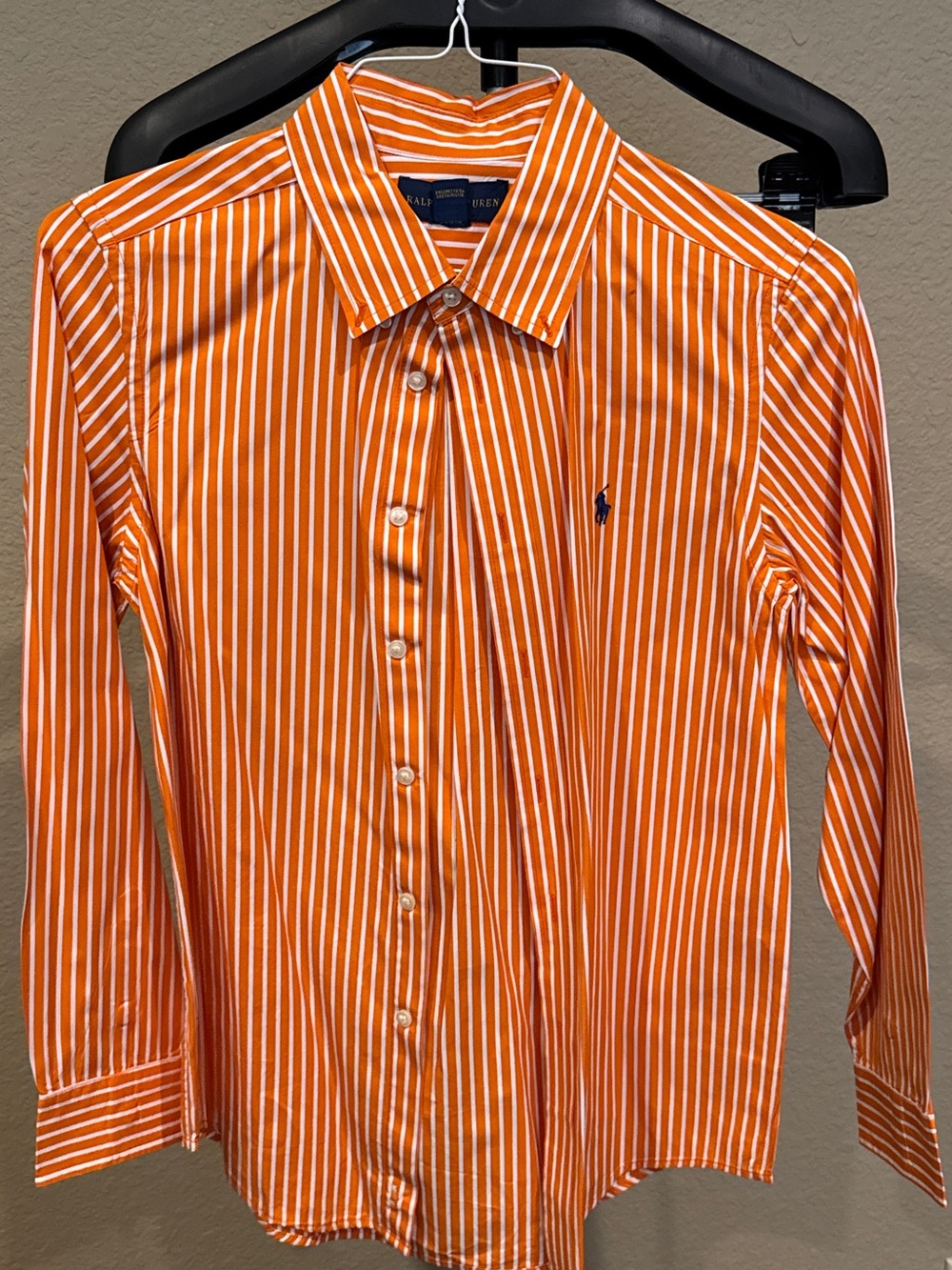 Ralph Lauren Orange & White Striped Button-Down Youth Shirt